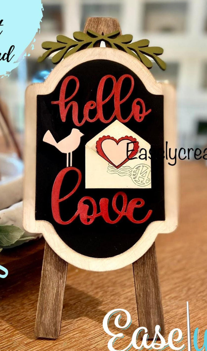 “Hello Love” Valentine’s Day Interchangeable Insert for the Tabletop Easel