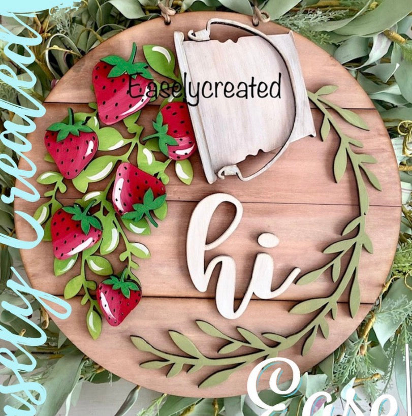 Strawberry Insert ONLY for the 12” HI Sign