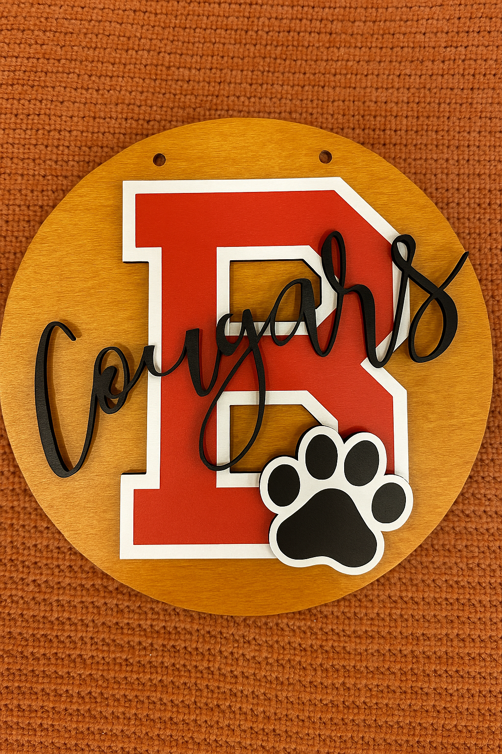 12” Burlington Cougars School Spirit Sign