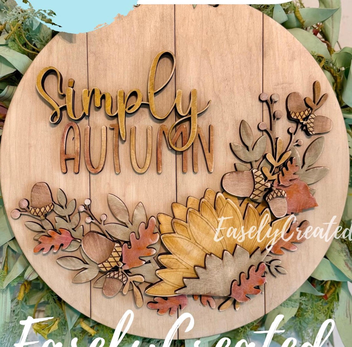 12” Simply Autumn Round Hanging Sign