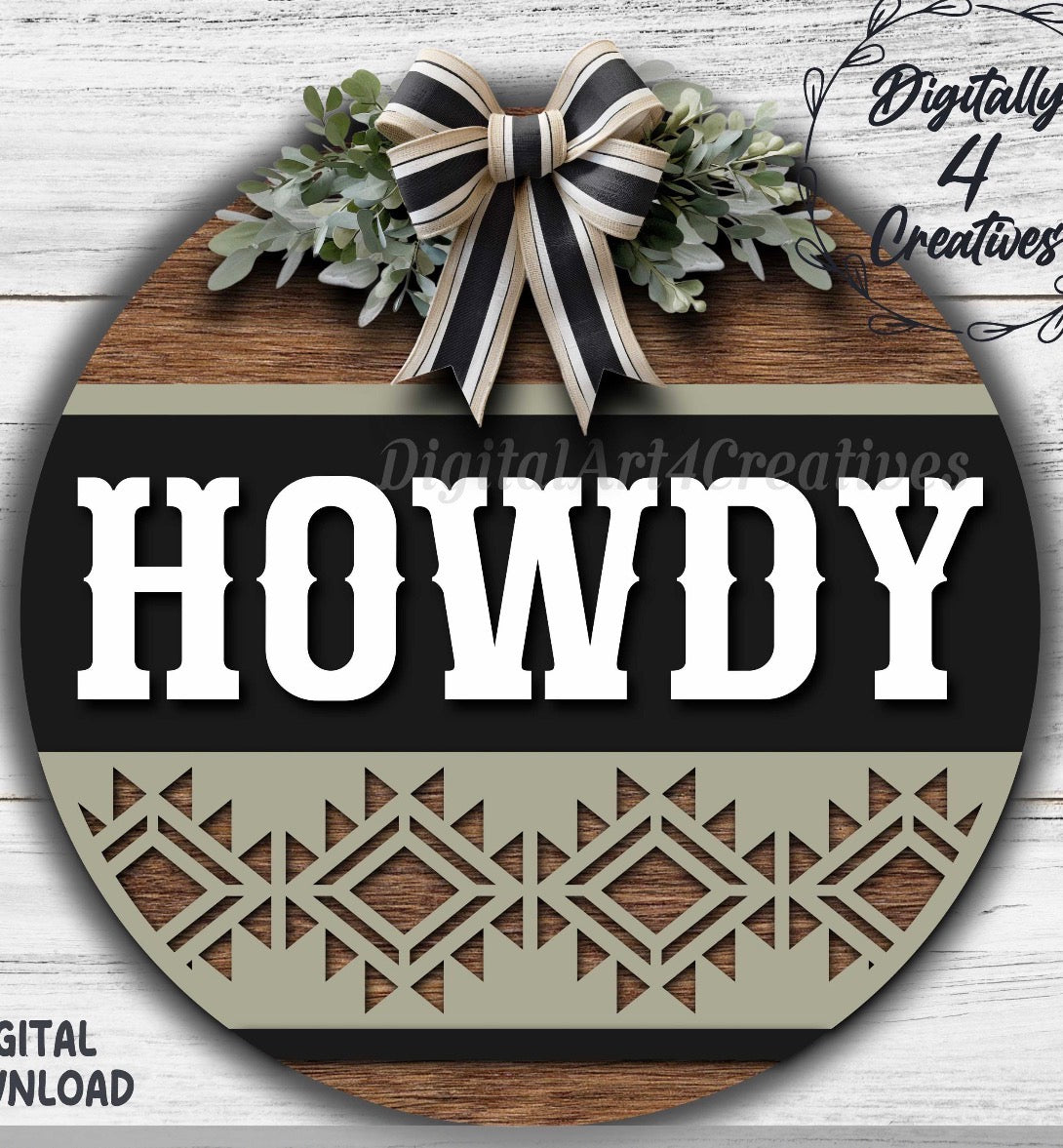 12” Boho Western Sign (with choice of wording: howdy or welcome)
