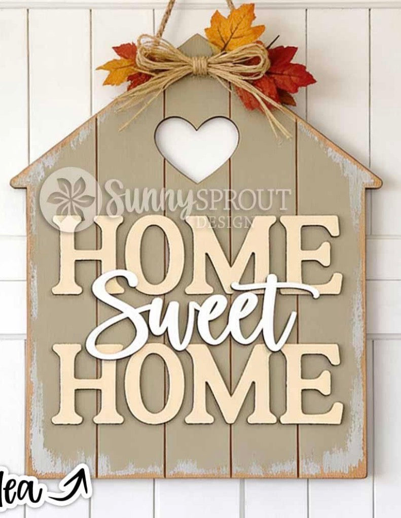Shiplap Home Sweet Home Hanging Sign
