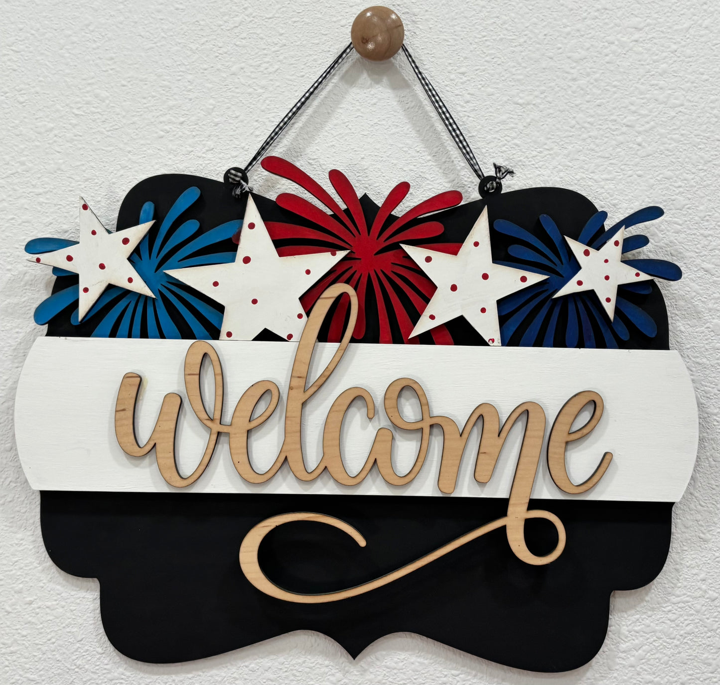 Fourth of July Insert for Scalloped Interchangeable Sign