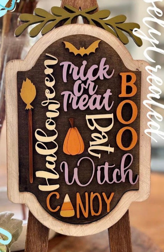 Halloween Words Interchangeable Insert for the Tabletop Easel or Lace Easel Frame