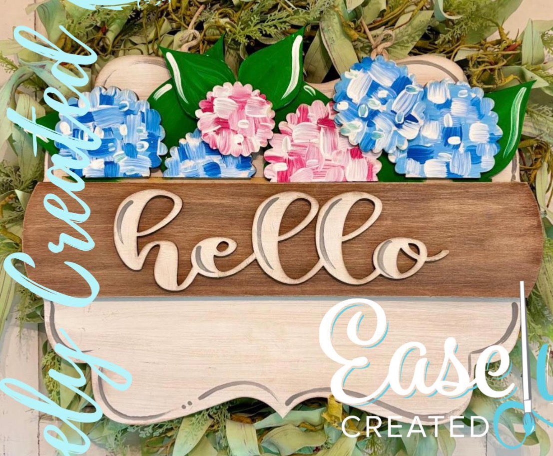 Hydrangea Insert for Scalloped Interchangeable Sign