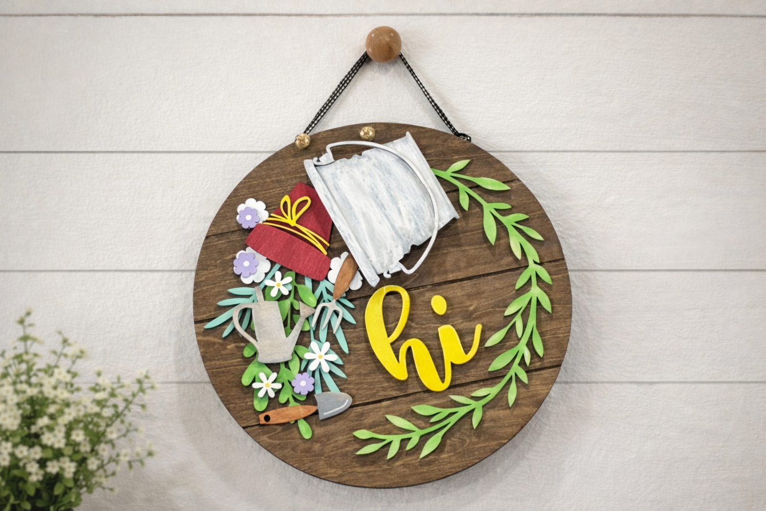 DR - 12” Interchangeable Round Hanging “hi” Sign Project