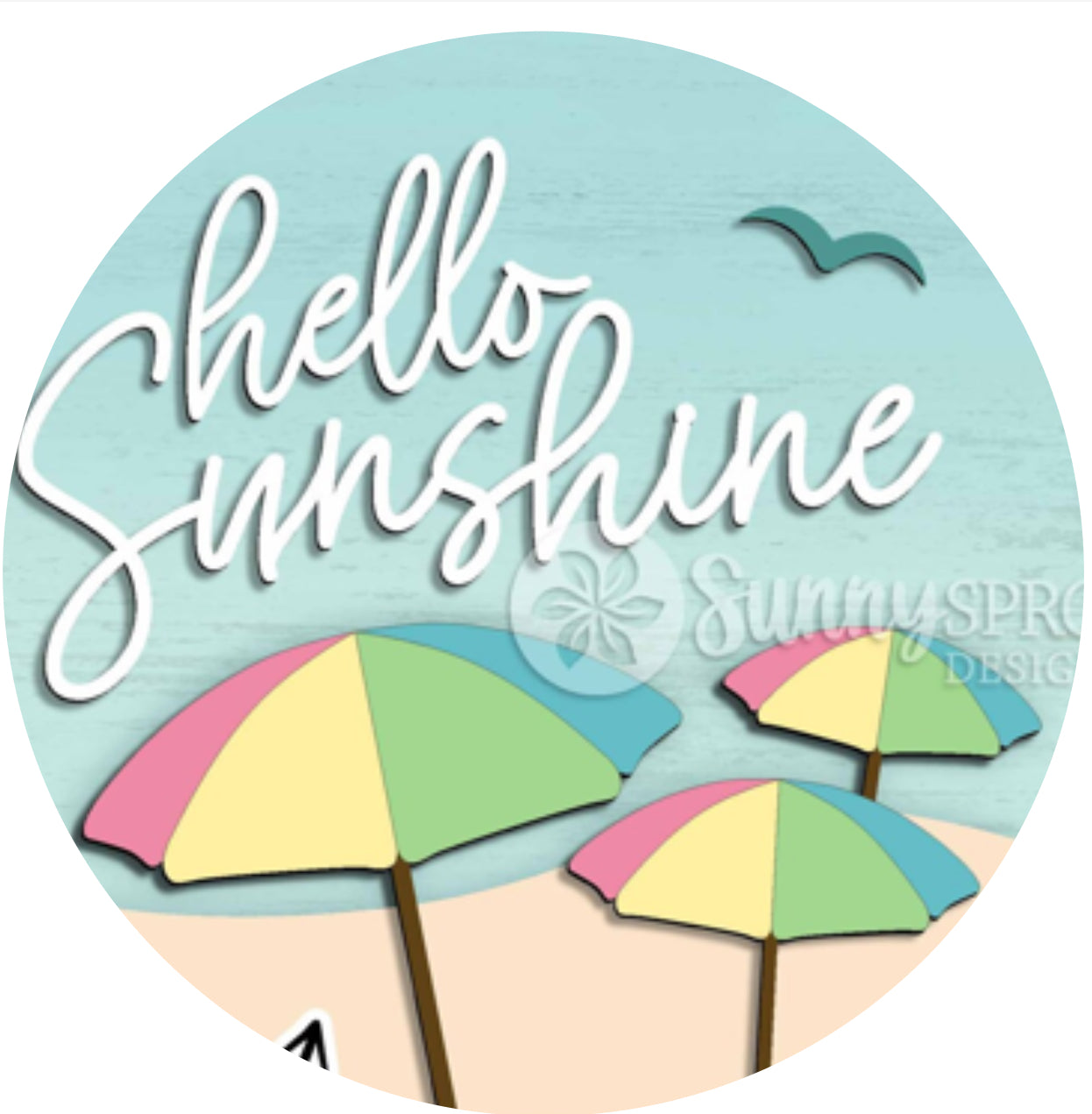 12” Hello Sunshine Beach Umbrella Hanging Sign