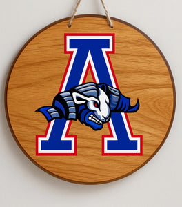 12” School Spirit Sign - Akron “A” + Mascot
