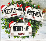 Funny License Plate Ornaments Set #3
