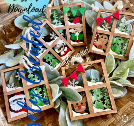Windowpane Ornament Set