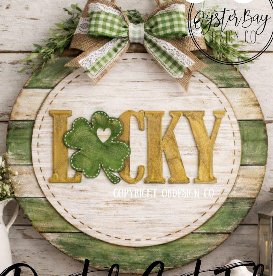 Lucky Round Hanging Sign