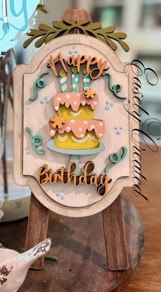 “Happy Birthday” Interchangeable Insert for the Tabletop Easel