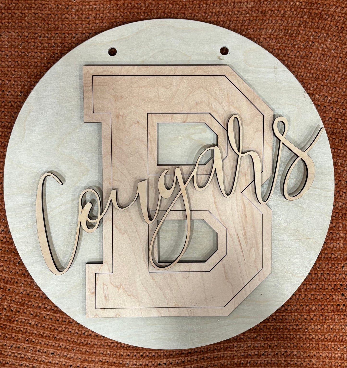 12” Burlington Cougars School Spirit Sign