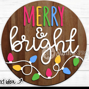 12” Merry and Bright Door Hanger