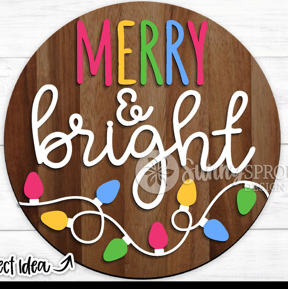 12” Merry and Bright Door Hanger