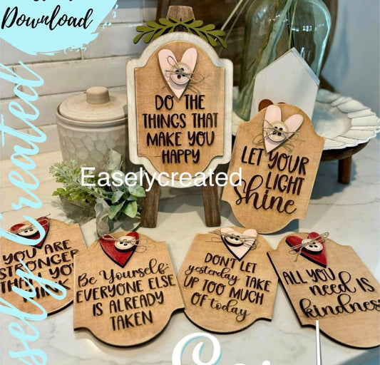 Motivational Interchangeable Inserts for the Tabletop Easel or the Lace Frame