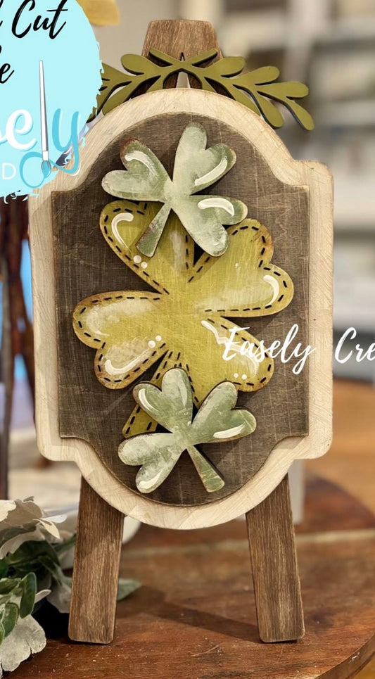 “Stitched Clovers” St. Patrick’s Day Interchangeable Insert for the Tabletop Easel