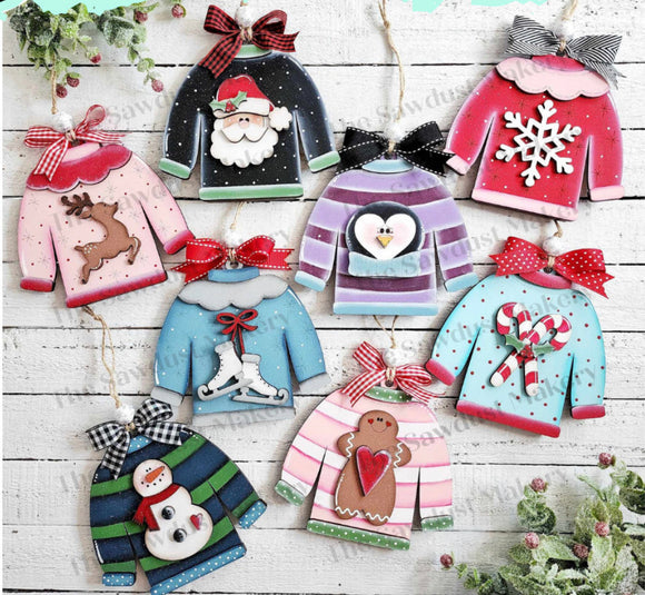 Christmas Sweater Ornament Set