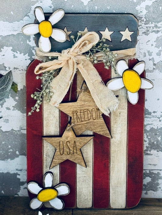 Patriotic Mason Jar Sign