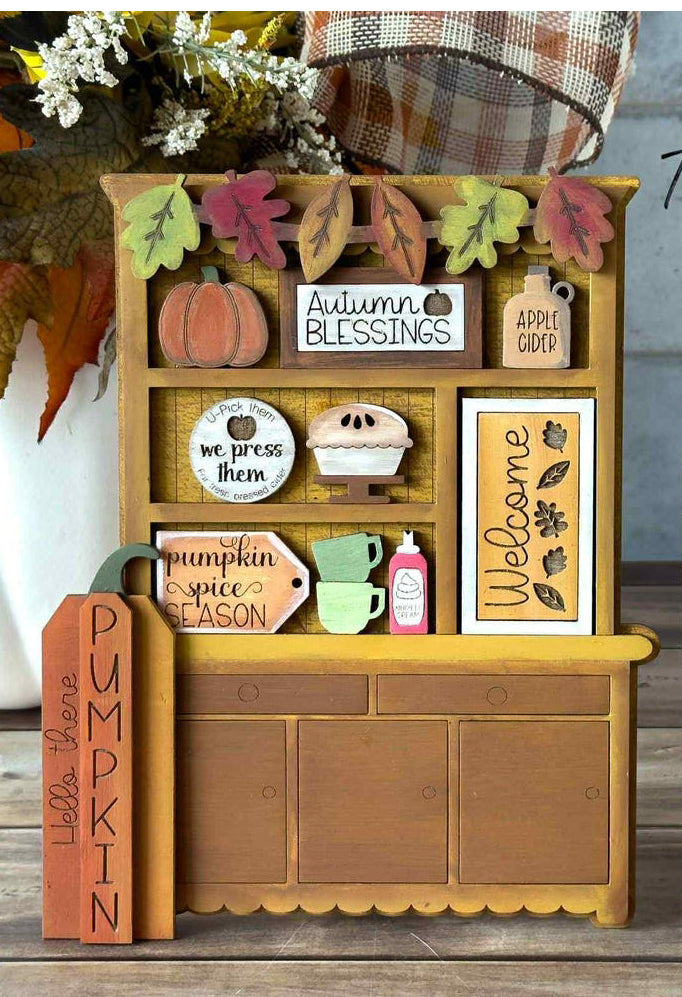 Little Hutch Shelf Sitters (13 variations- teacher, pray, bookworm, fall, coffee, sewing, plants, baking, farmhouse, Halloween, Thanksgiving and Spring