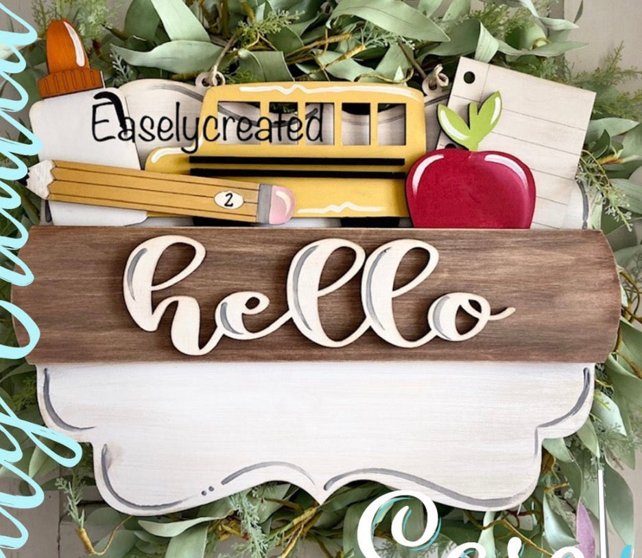 Back to School Insert for Scalloped Interchangeable Sign
