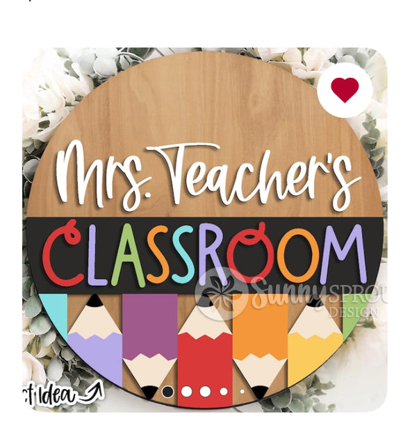 12” Personalized Classroom Door Hanger