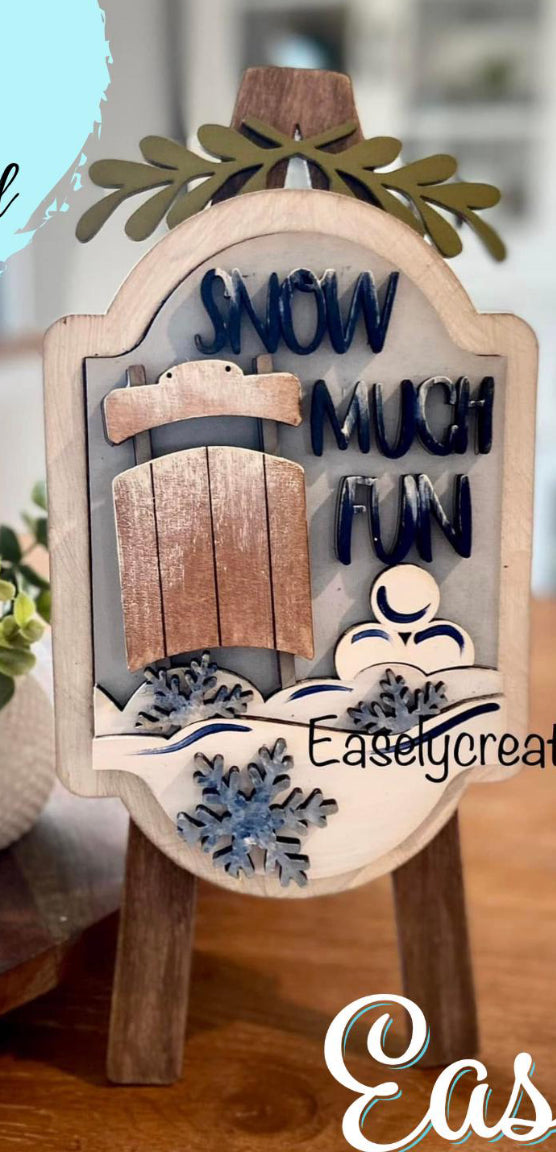 “Snow Much Fun” Interchangeable Insert for the Tabletop Easel