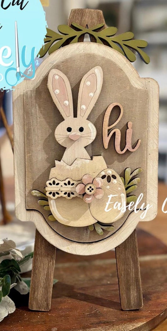 “Hi Easter Bunny Egg” Interchangeable Insert for the Tabletop Easel