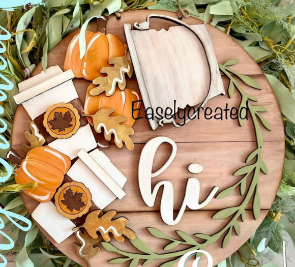 Fall Pumpkin Spice INSERT ONLY for the 12” HI Sign (Base piece sold separately)