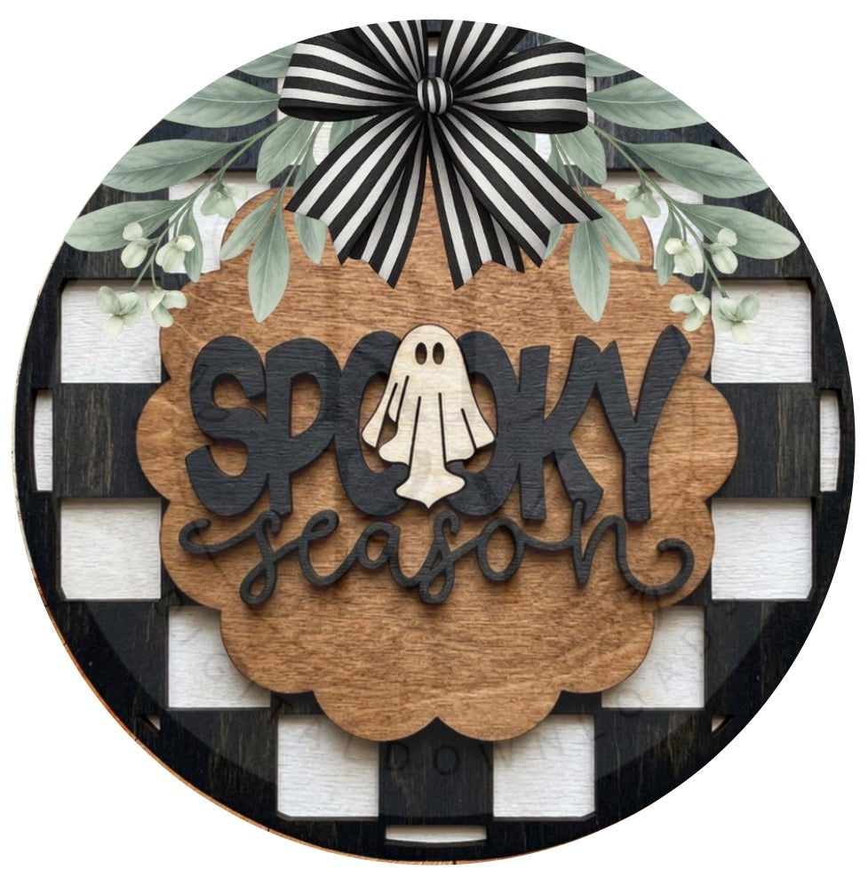 12” Spooky Checkerboard Sign