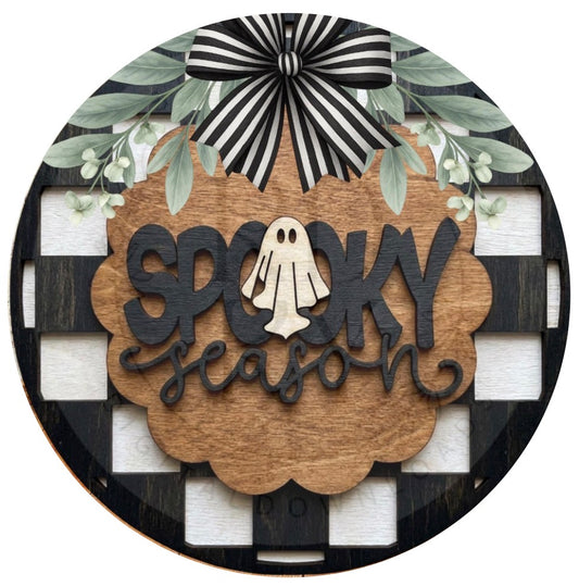 12” Spooky Checkerboard Sign