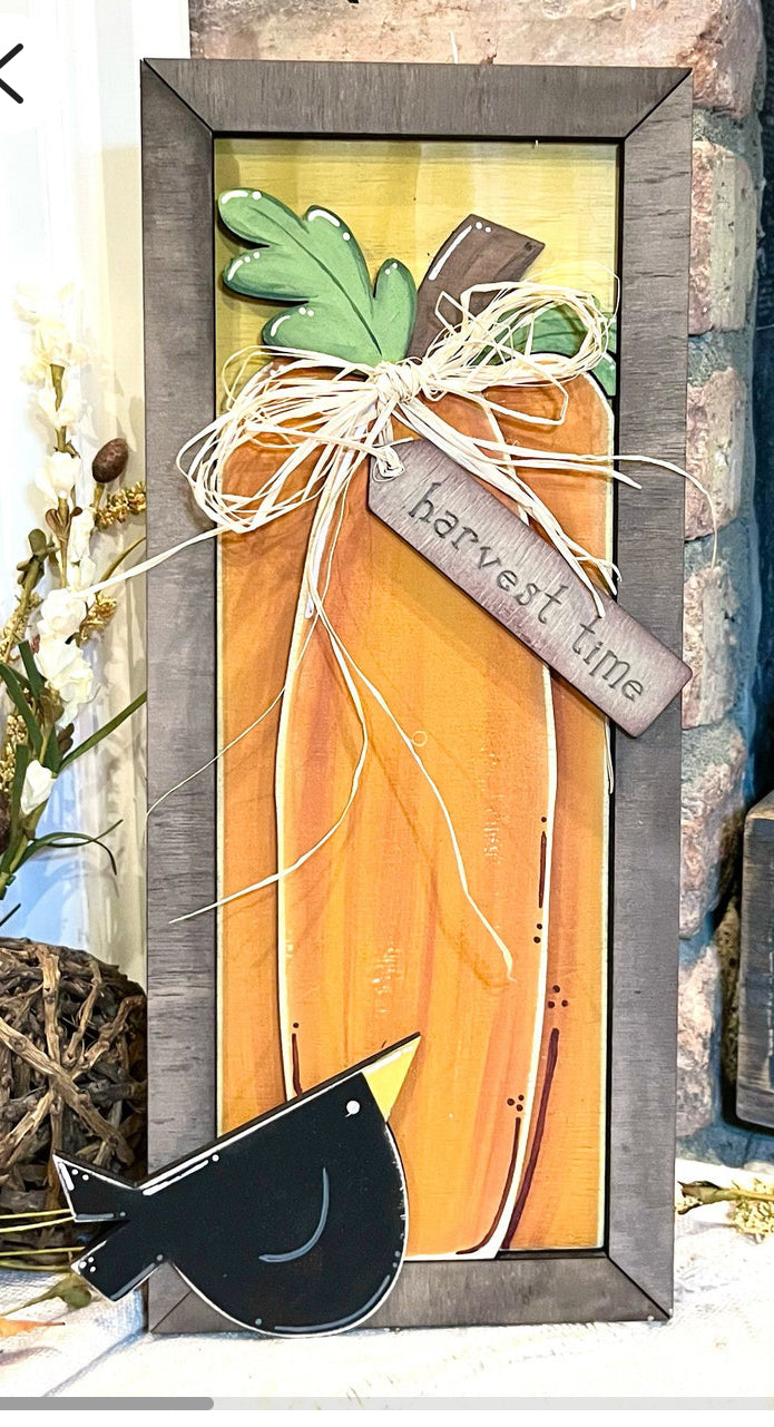 Harvest Pumpkin Crow Sign