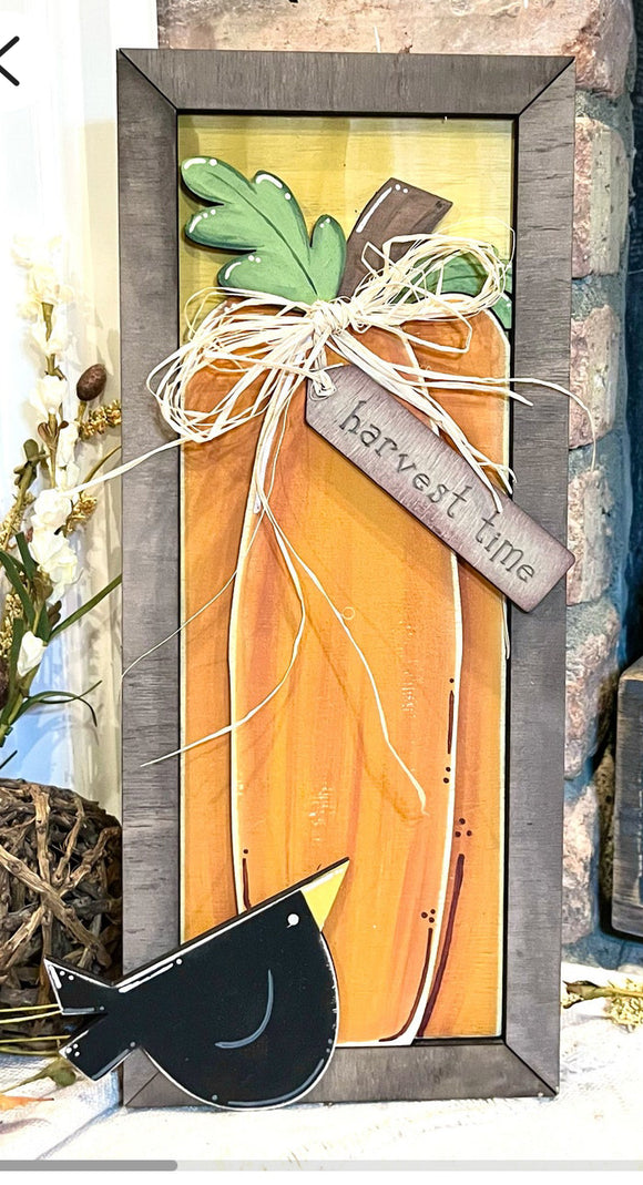 Harvest Pumpkin Crow Sign