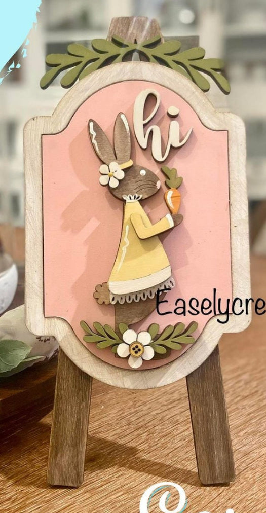 “Hi Bunny” Interchangeable Insert for the Tabletop Easel