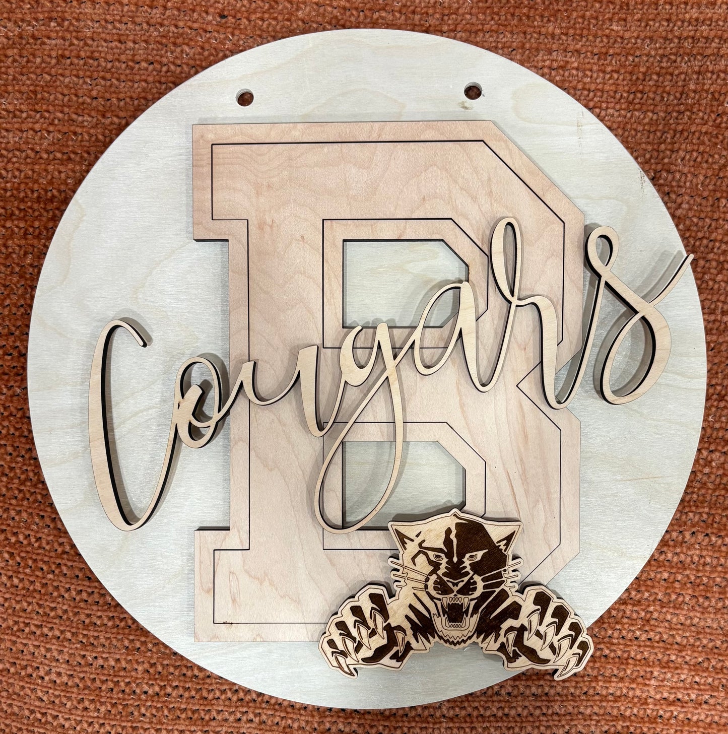 12” Burlington Cougars School Spirit Sign