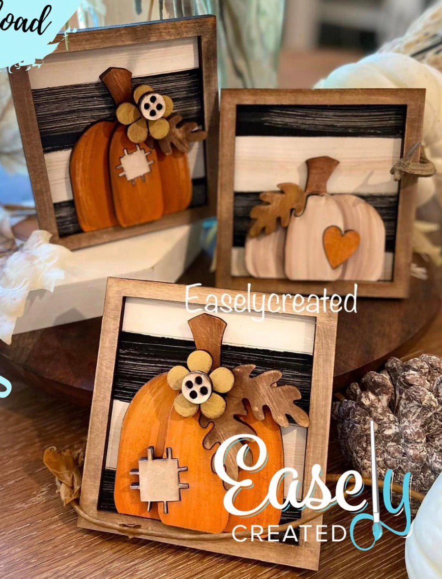 Mini Pumpkin Sign Trio