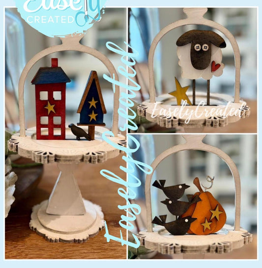 Mini Cake Stand with Primitive Bundle