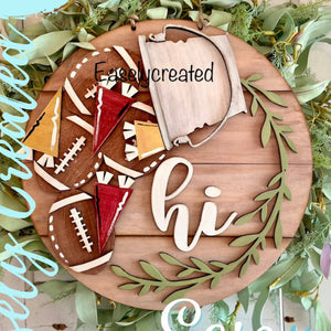 Football INSERT ONLY for the 12” HI Sign.  (Base piece sold separately)