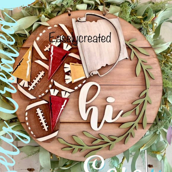 Football INSERT ONLY for the 12” HI Sign.  (Base piece sold separately)