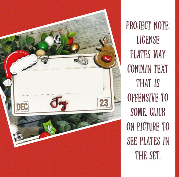 Funny License Plate Ornaments Set #1