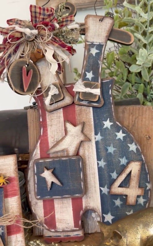 Patriotic Overall Hanging Sign