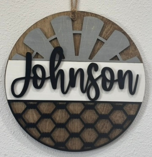 12” Personalized Farmhouse Home Sign