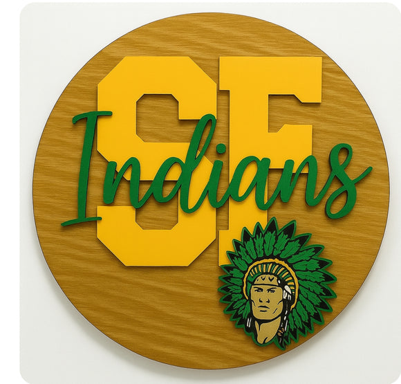 12” St. Francis Indians School Spirit Sign