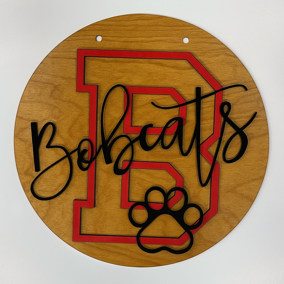 12” Bethune Bobcats School Spirit Sign
