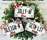 Funny License Plate Ornaments Set #1