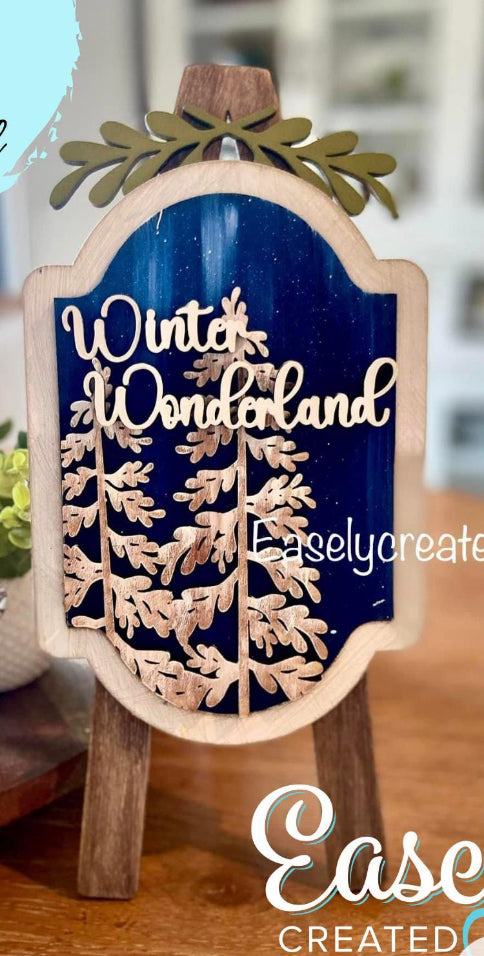 “Winter Wonderland” Interchangeable Insert for the Tabletop Easel