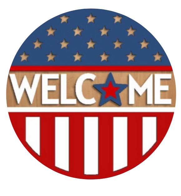 12” Patriotic Welcome Sign