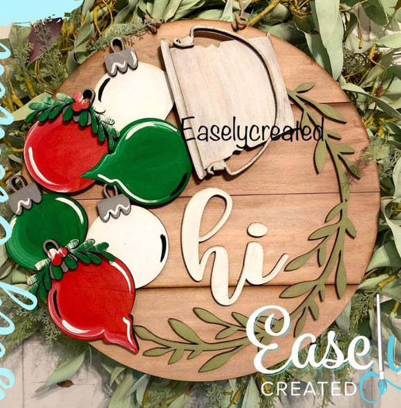 Round Christmas Ornament Insert for the 12” HI Sign (INSERT ONLY - sign backer sold separately)