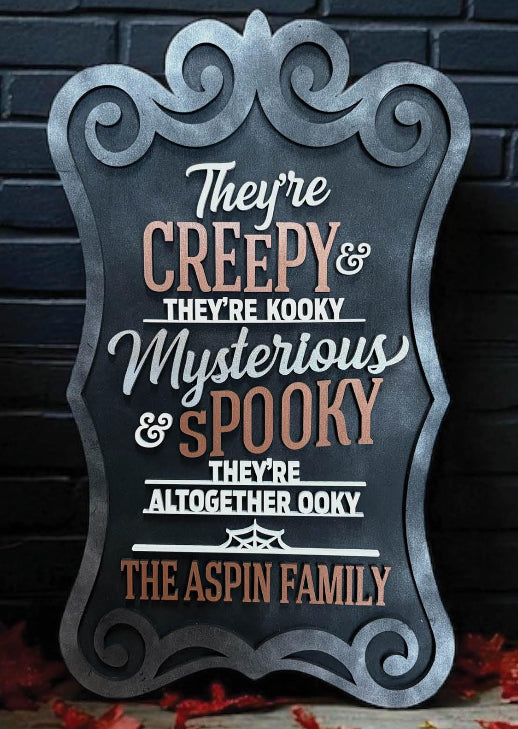 Creepy and Spooky Family Name Sign