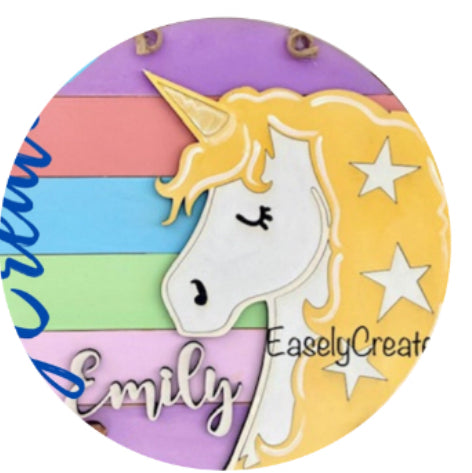 Personalized Unicorn Door Hanger